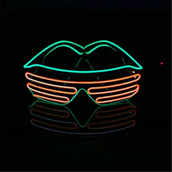 2019 Neon Šalies EL Stiklai EL Viela Neon LED Akiniai nuo saulės Šviesą Akinius Rave Kostiumas Šalis DJ Akiniai nuo saulės Gimtadienio Dekoras 139169